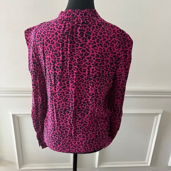 Zadig & Voltaire Titus Leopard Print Framboise Blouse - Picture 6 of 8